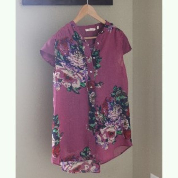 Soft Surroundings Tops - Soft Surroundings Button Down Blouse Floral Tank